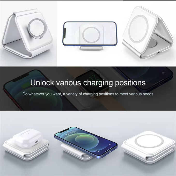 Chargeur sans fil pliable magnétique 3 en 1 iPhone 12-15 15w Station de charge rapide sans fil 0
