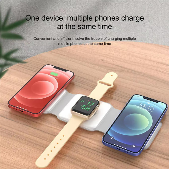 Chargeur sans fil pliable magnétique 3 en 1 iPhone 12-15 15w Station de charge rapide sans fil 2